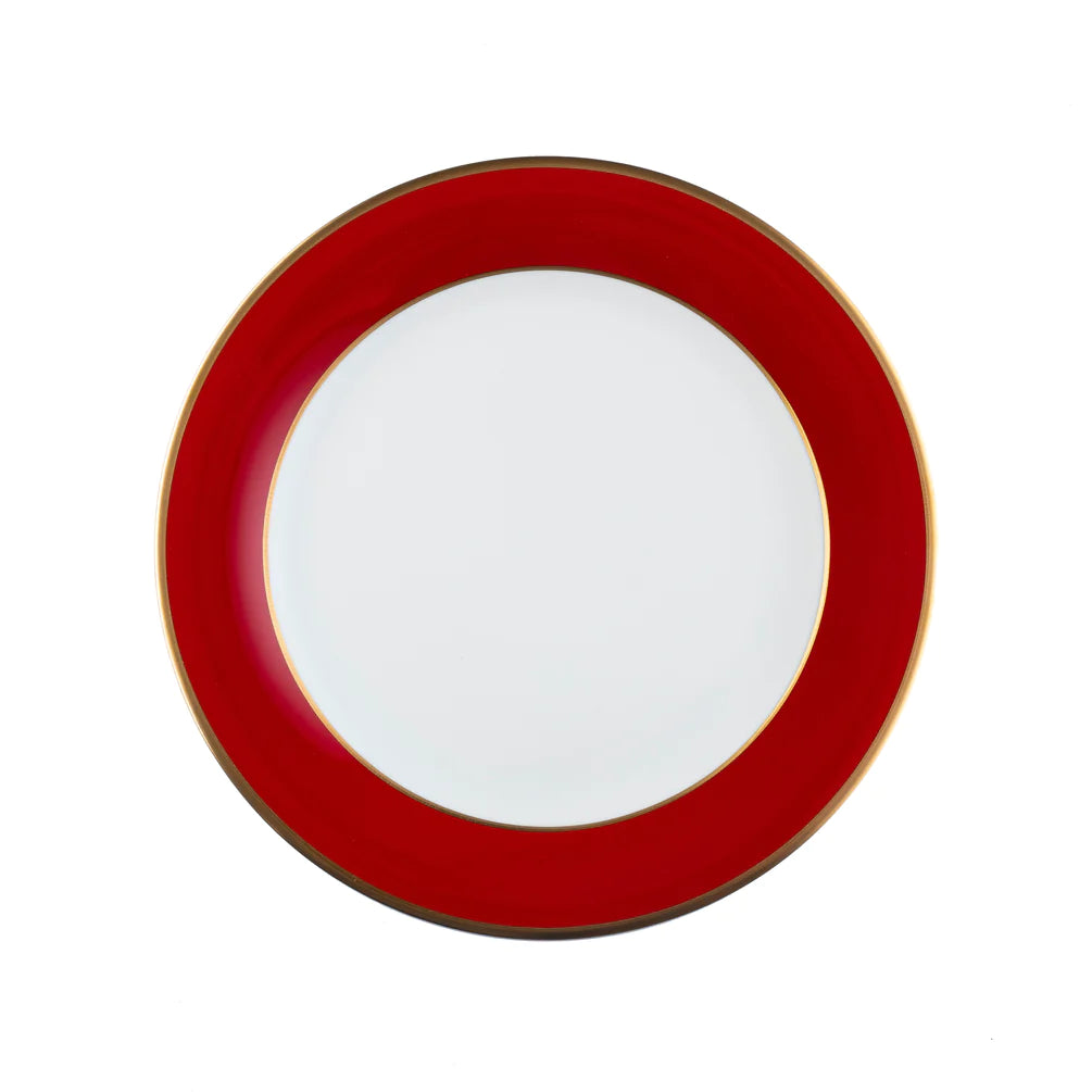 Pickard Ultra White & Red Colorsheen Salad Plate - Charles Mayer