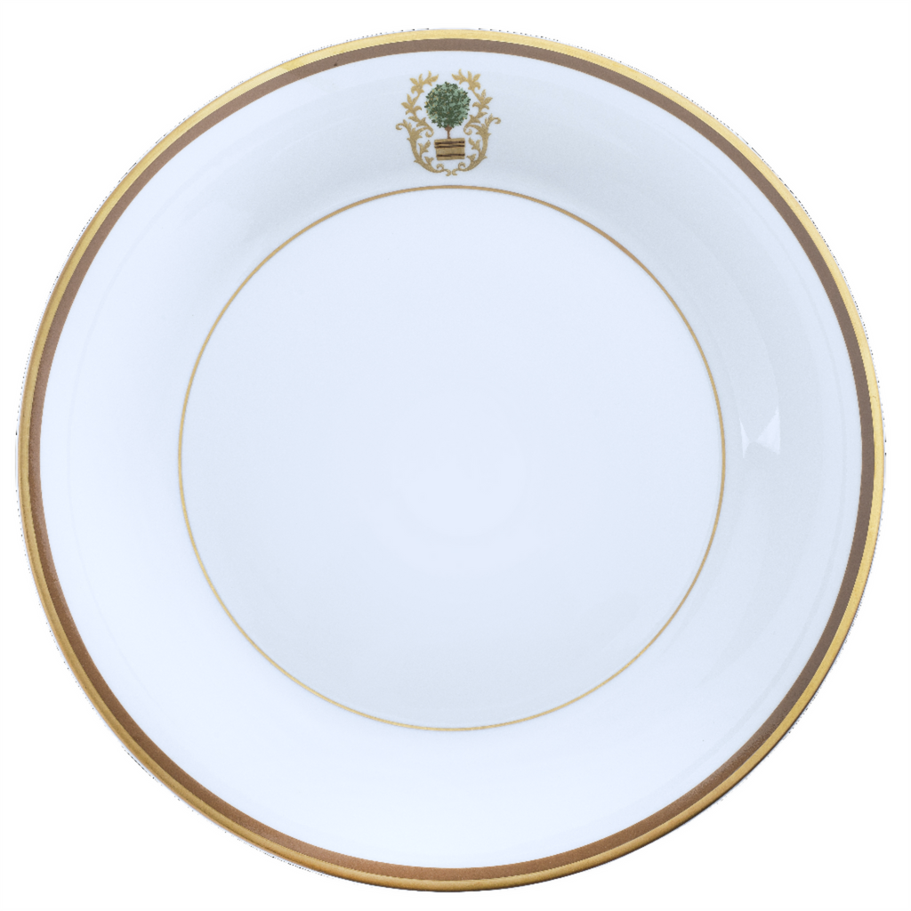 Pickard Charlotte Moss Ultra White Topiary Dinner Plate - Charles Mayer