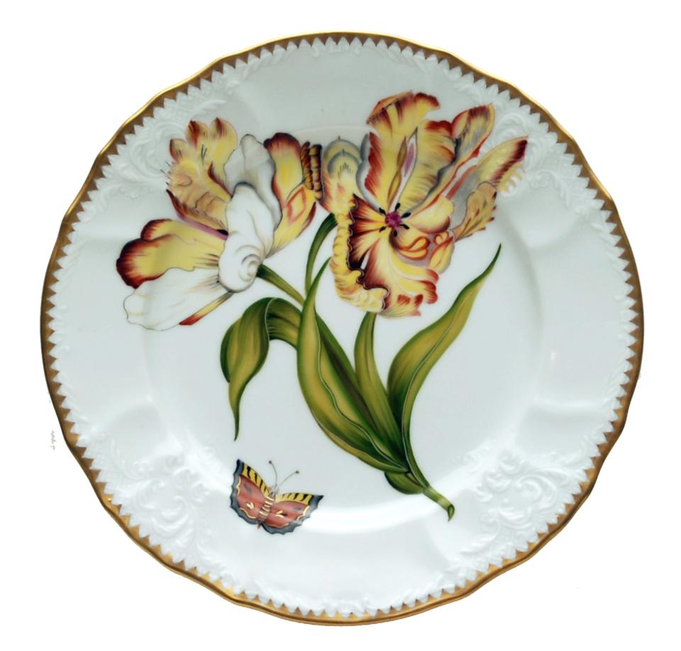 Anna Weatherley Old Masters Double Tulips Light Salad Plate - Charles Mayer