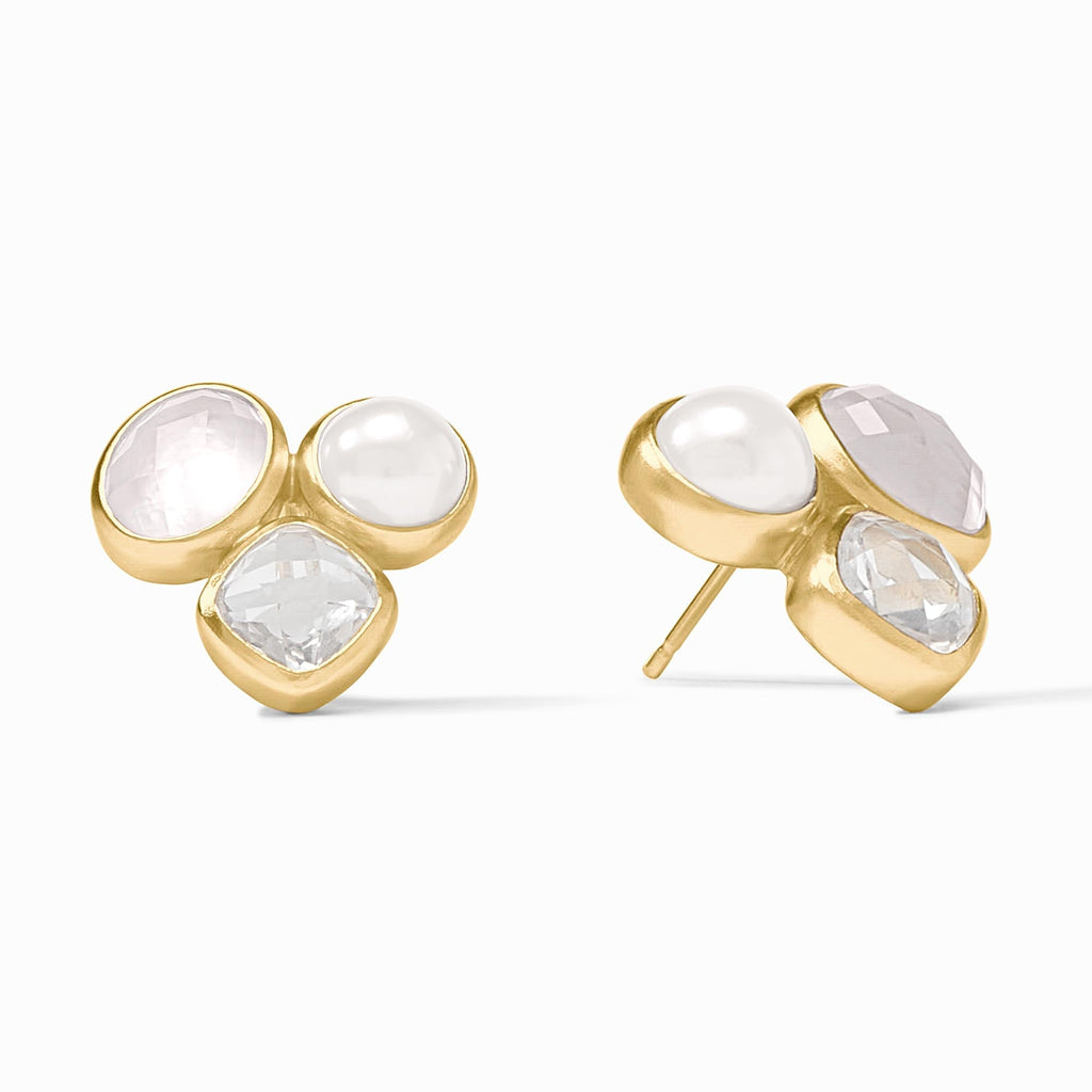 Julie Vos Kaleidoscope Clear Crystal Statement Stud Earring - Charles Mayer