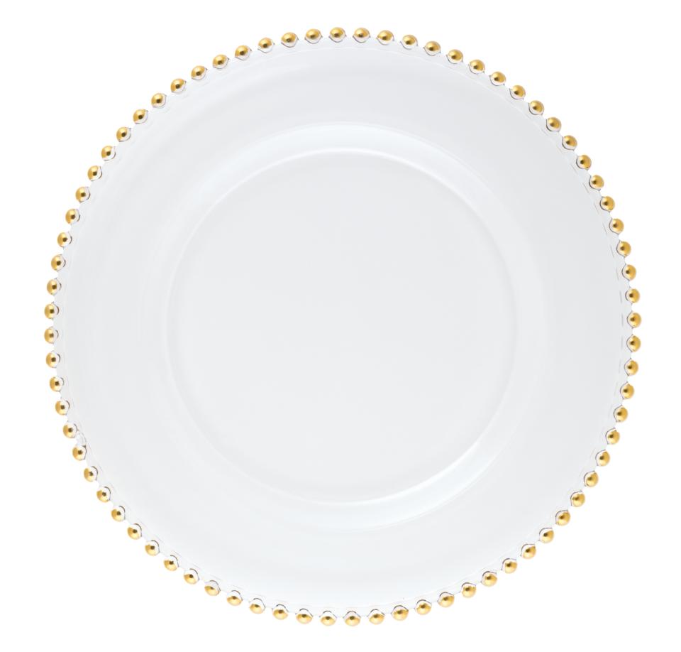 Le Coq Helios Gold Beaded Dinner Plate - Charles Mayer