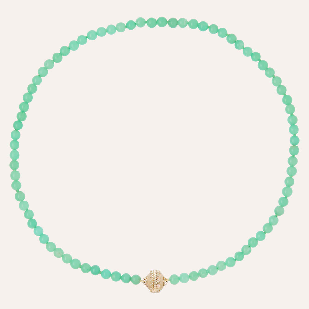 Clara Williams Victoire 4mm Green Chrysoprase Mini Necklace - Charles Mayer
