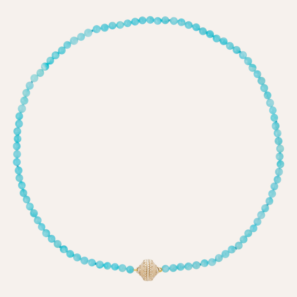 Clara Williams Victoire 4mm Amazonite Mini Necklace - Charles Mayer