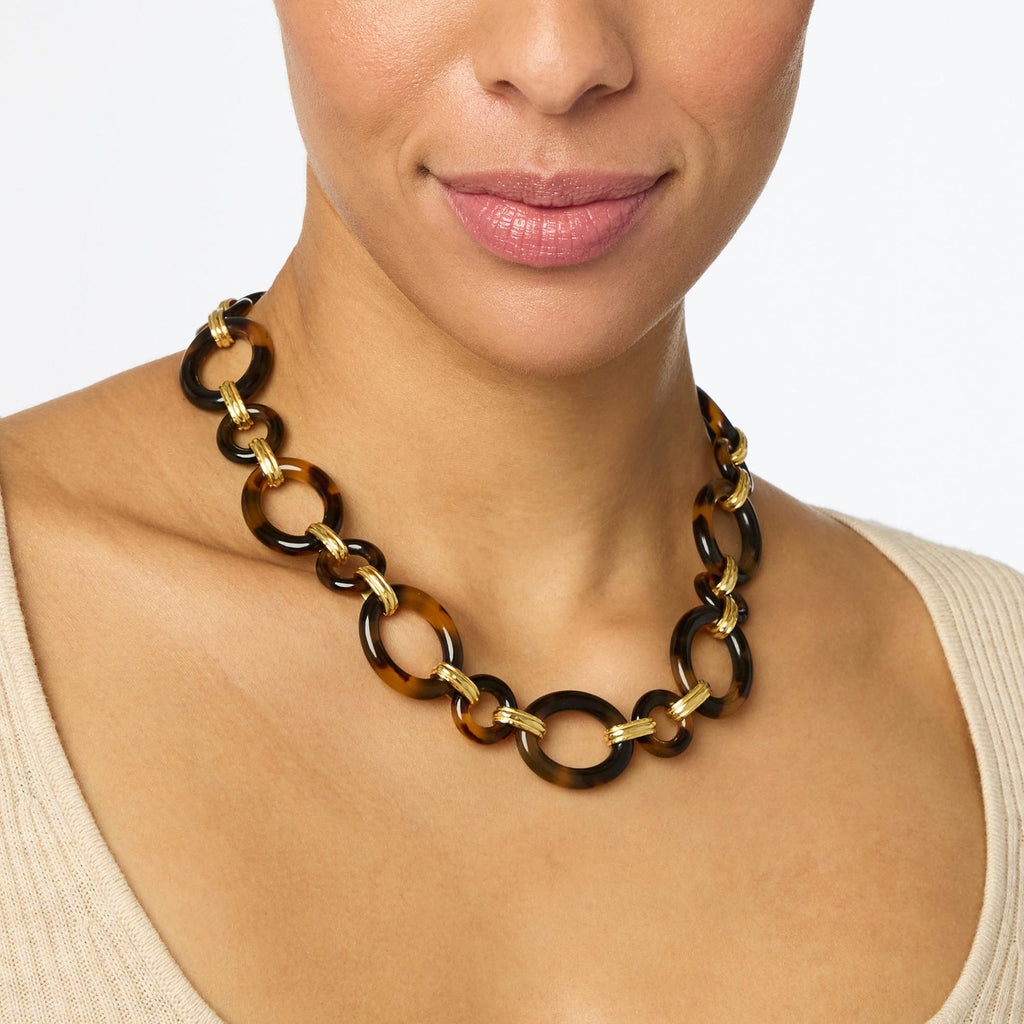 Julie Vos Madison Link Tortoiseshell Necklace - Charles Mayer