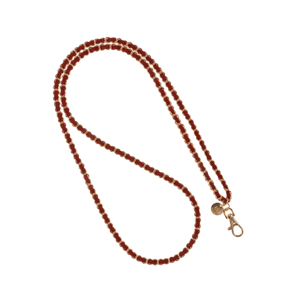 Miami Chains Dark Cherry & Gold Crossbody Phone Chain - Charles Mayer