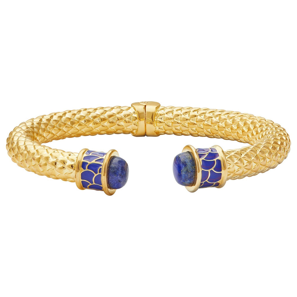 Halcyon Days Minoan Cobalt Hinged Torque Bracelet - Charles Mayer