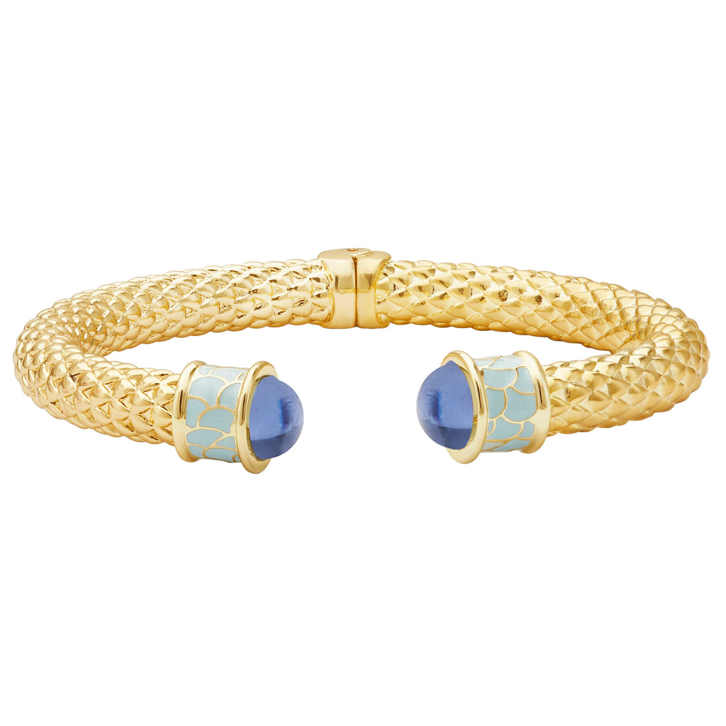 Halcyon Days Minoan Forget Me Not Torque Hinged Bracelet - Charles Mayer