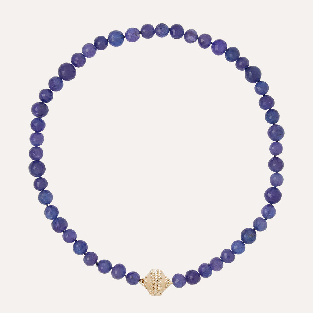 Clara Williams Tanzanite Faceted Rondelle Necklace - Charles Mayer