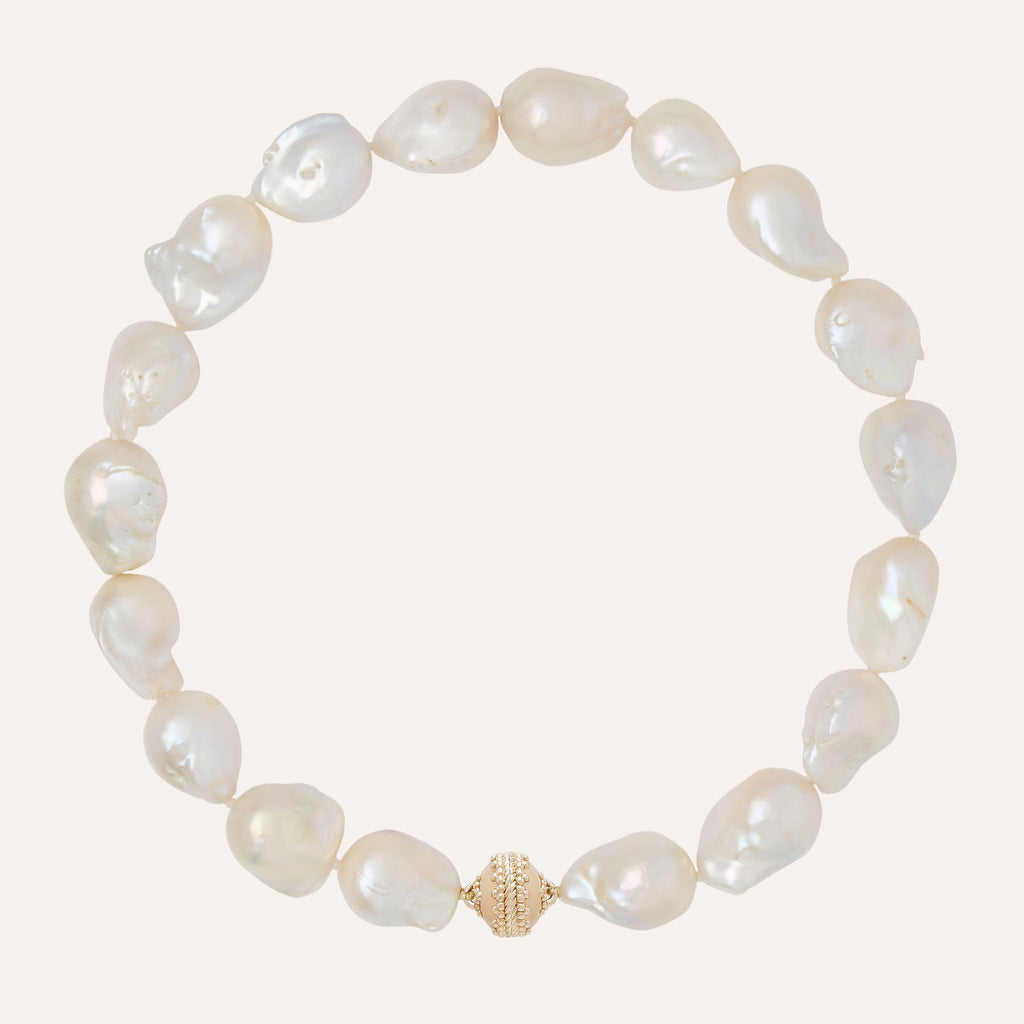 Clara Williams White Freshwater Baroque Pearl 20-26mm Necklace - Charles Mayer