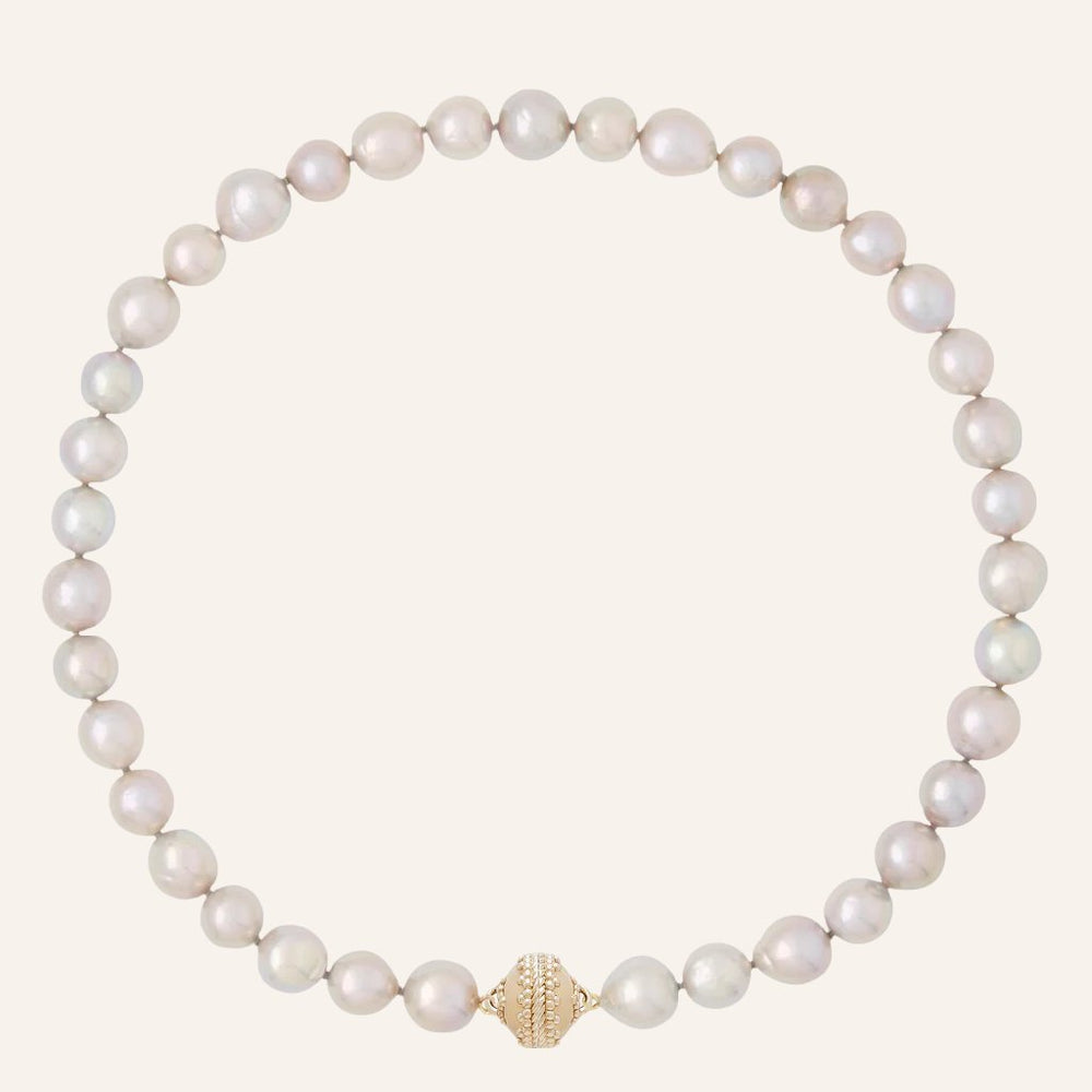 Clara Williams Freshwater Gray Baroque Pearl Necklace - Charles Mayer