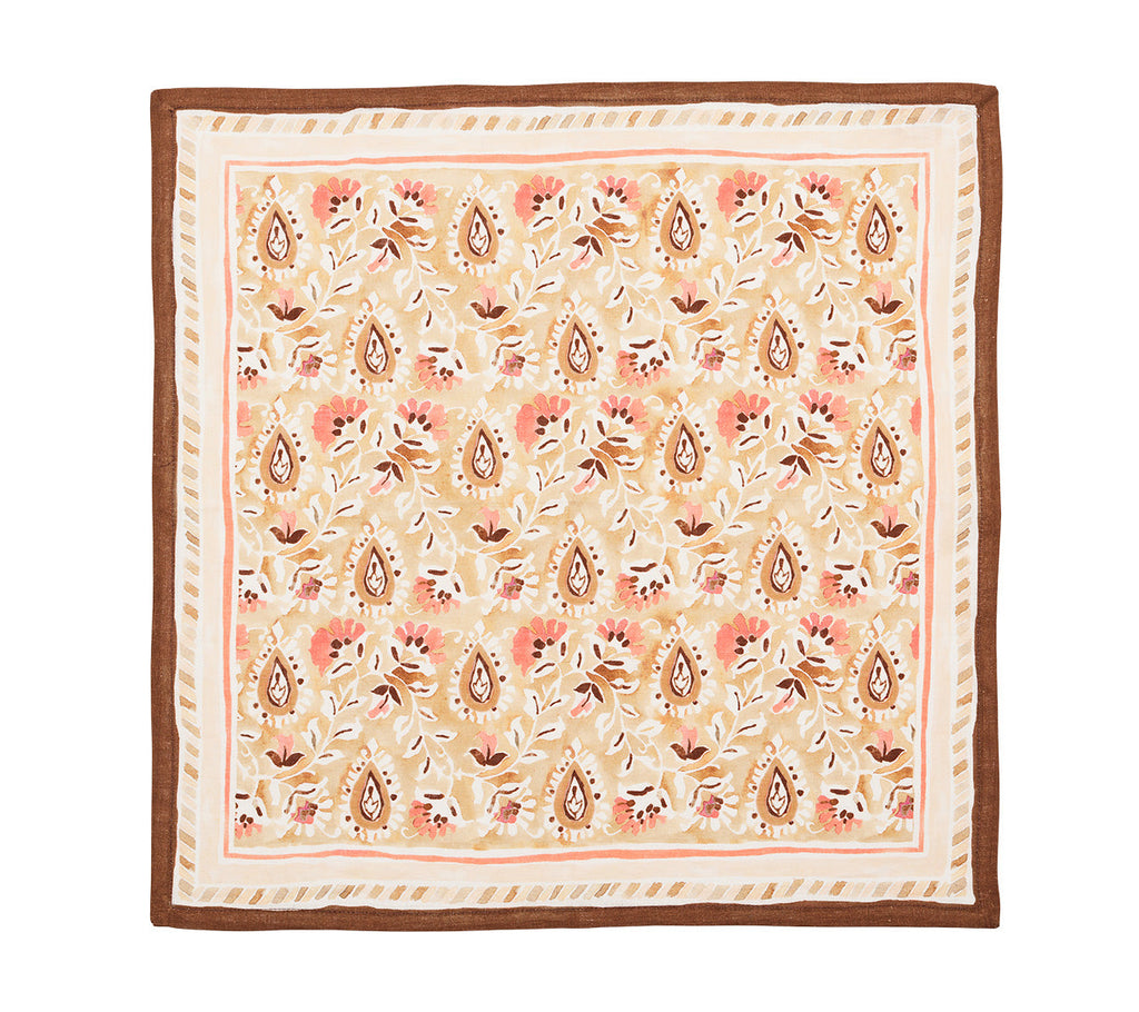 Kim Seybert Mira Brown & Coral Napkin - Charles Mayer