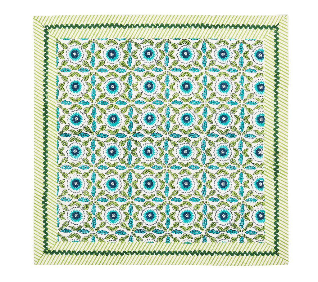 Kim Seybert Majorelle White/Blue/Green Napkin - Charles Mayer