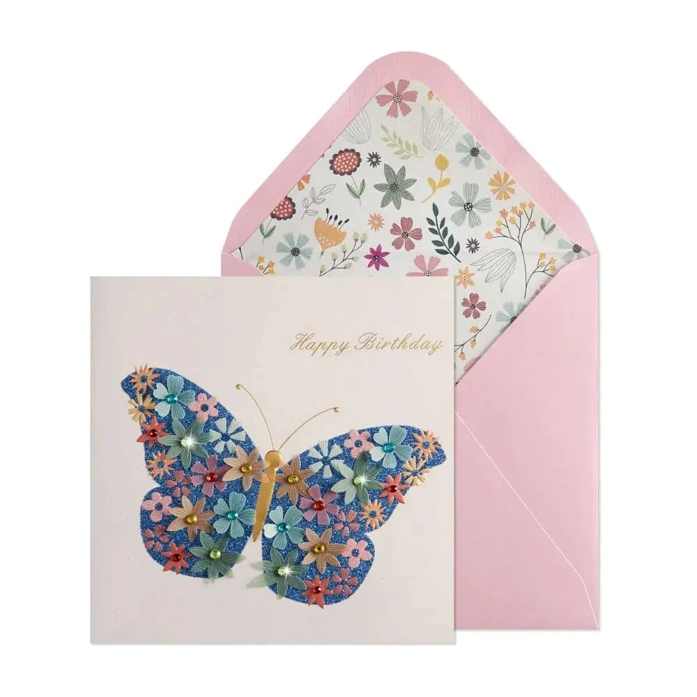 Niquea.D Flower Butterfly Birthday Card - Charles Mayer