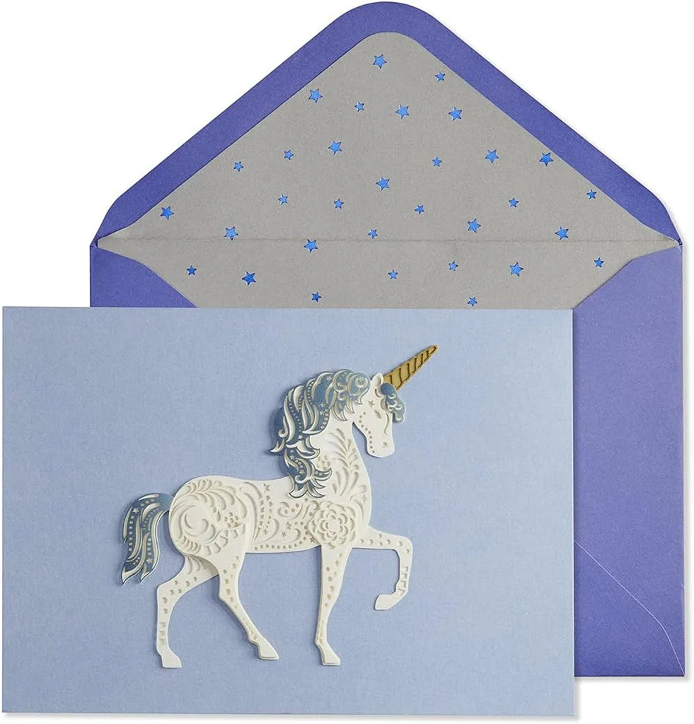 Niquea.D White Unicorn Birthday Card - Charles Mayer