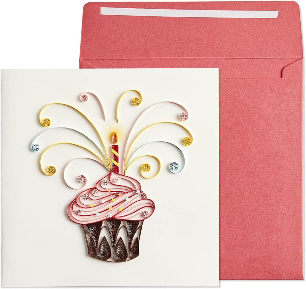 Niquea.D Quilled Red Cupcake Birthday Card - Charles Mayer