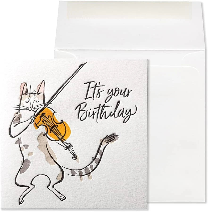 Niquea.D Fiddling Cat Birthday Card - Charles Mayer
