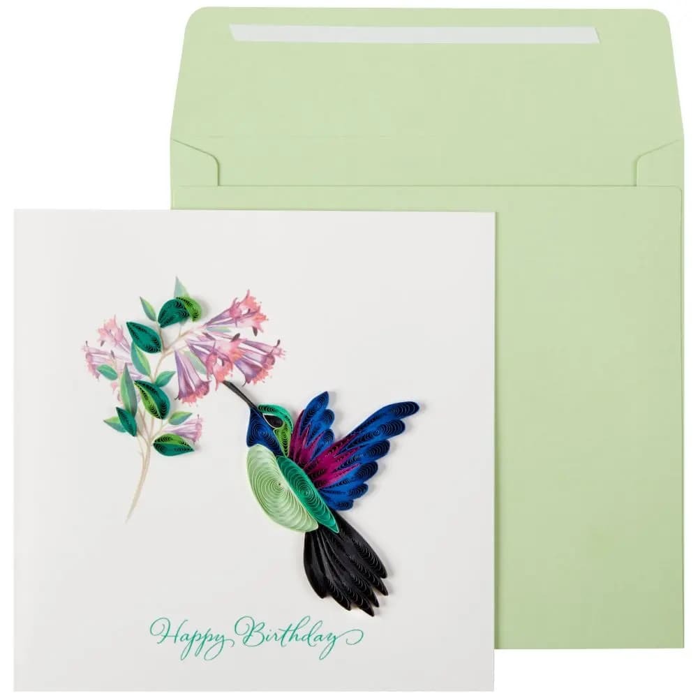 Niquea.D Quilled Hummingbird Birthday Card - Charles Mayer