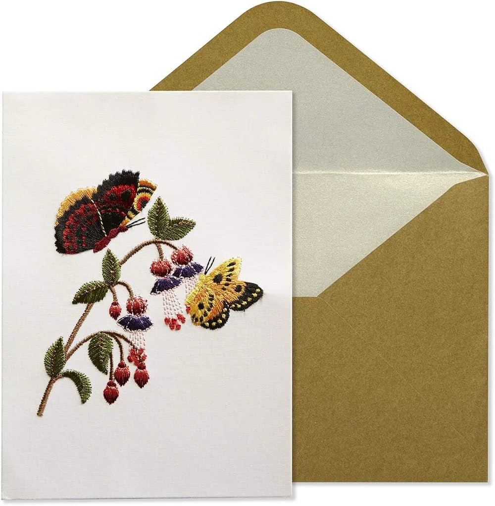 Niquea.D Embroidered Butterflies Blank Card - Charles Mayer