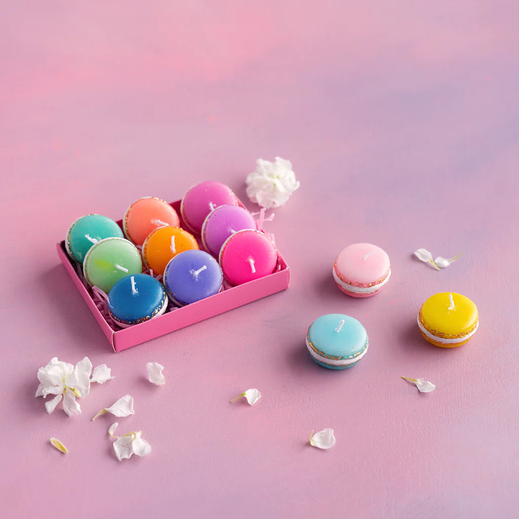 Glitterville Rainbow Macaron Candle, Boxed Set of 12 - Charles Mayer
