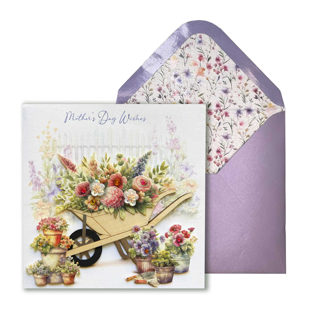 Niquea.D Flowers in Wheelbarrow Mother's Day Card - Charles Mayer