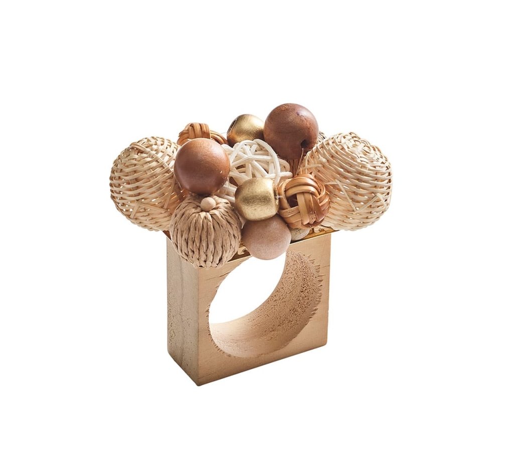 Kim Seybert Java Natural & Brown Napkin Ring - Charles Mayer