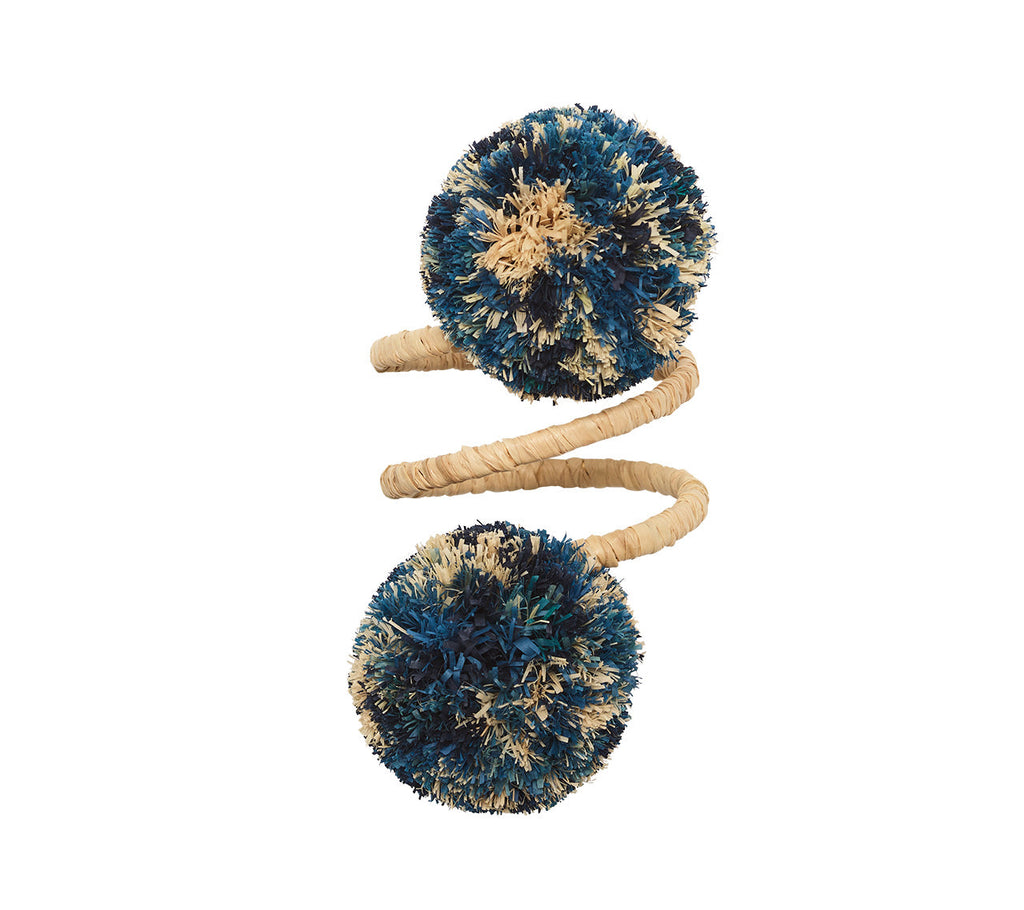 Kim Seybert Casbah Blue & Natural Napkin Ring - Charles Mayer