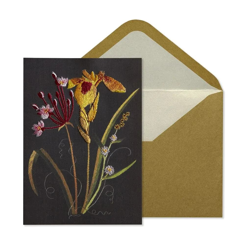 Niquea.D Embroidered Flowers Sympathy Card - Charles Mayer