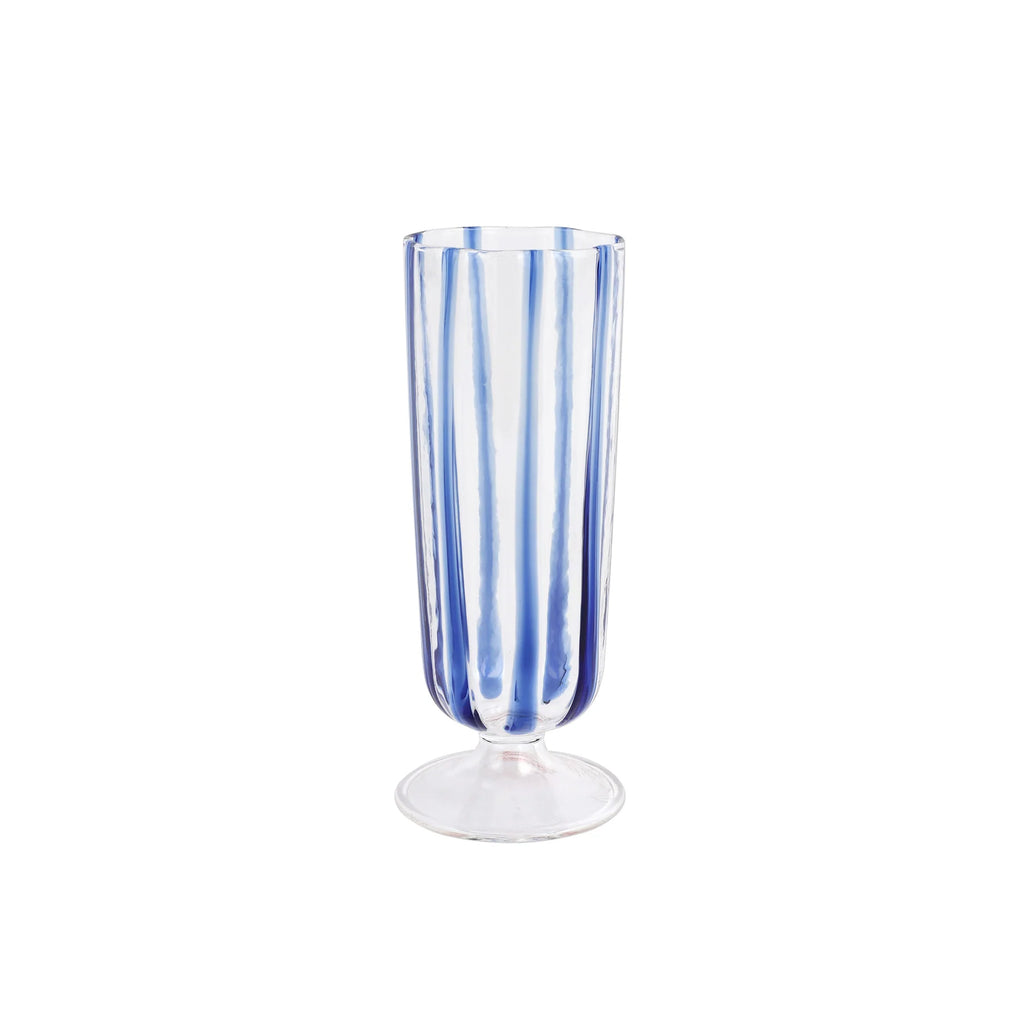 Vietri Nuovo Blue Stripe Champagne Glass - Charles Mayer