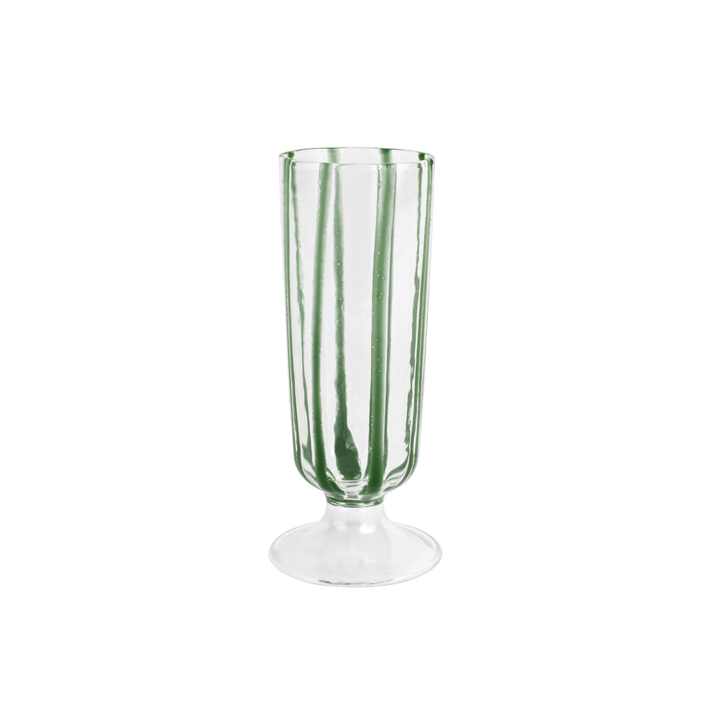 Vietri Nuovo Green Stripe Champagne Glass - Charles Mayer