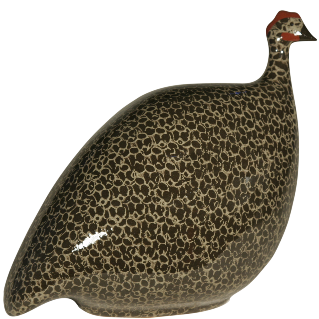 Les Ceramiques De Lussan Guinea Fowl, Dark Brown with Yellow - Charles Mayer