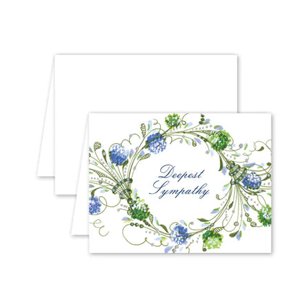 Dogwood Hill Hydrangea Wreath Sympathy Single Card - Charles Mayer