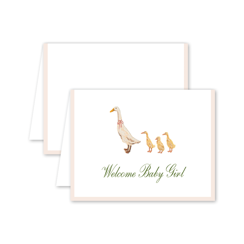 Dogwood Hill Cottagecore Pink Duckling Card - Charles Mayer