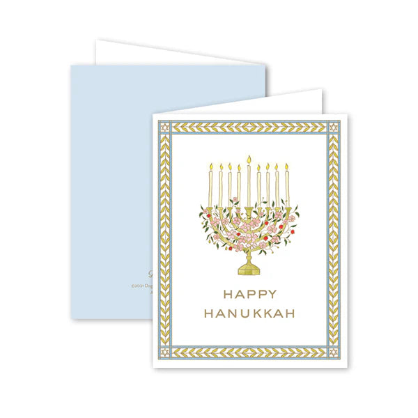 Dogwood Hill Floral Menorah Hanukah Card - Charles Mayer