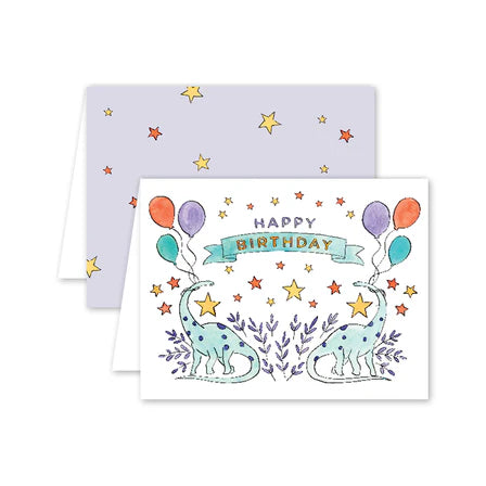 Dogwood Hill Galaxy Dinosaur Birthday Single Card - Charles Mayer