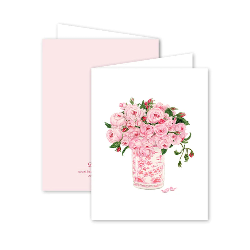 Dogwood Hill Pink Delight Floral Vase Card - Charles Mayer