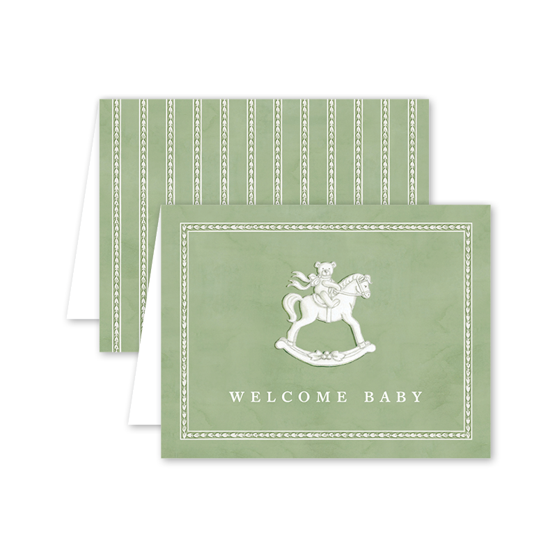 Dogwood Hill Porcelain Verte Baby Card - Charles Mayer