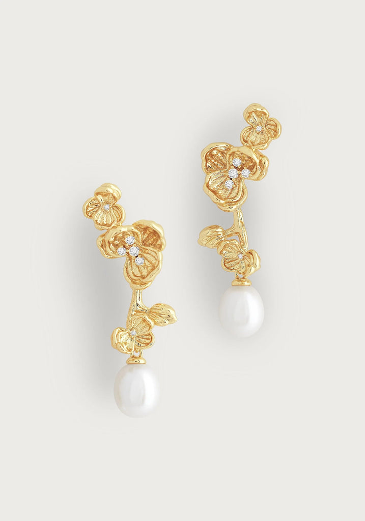 Anabel Aram Orchid with Pearl Drop Earrings - Charles Mayer