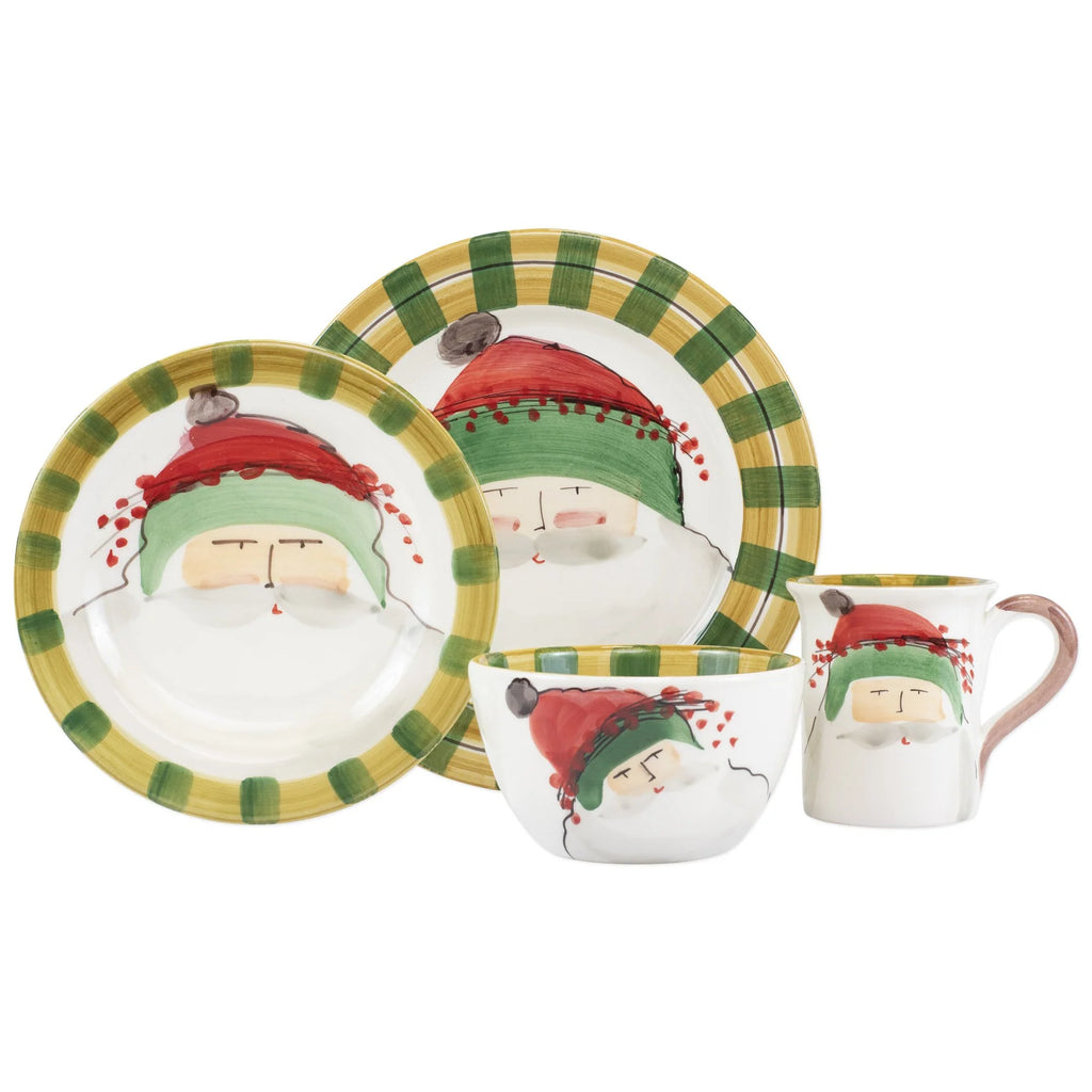 Vietri Old St Nick Green Hat 4-piece Place Setting - Charles Mayer