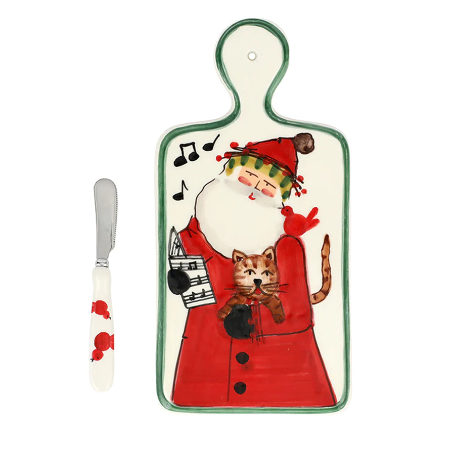 Vietri Old St. Nick Limited Edition Small Cheese Board with Spreader - Charles Mayer
