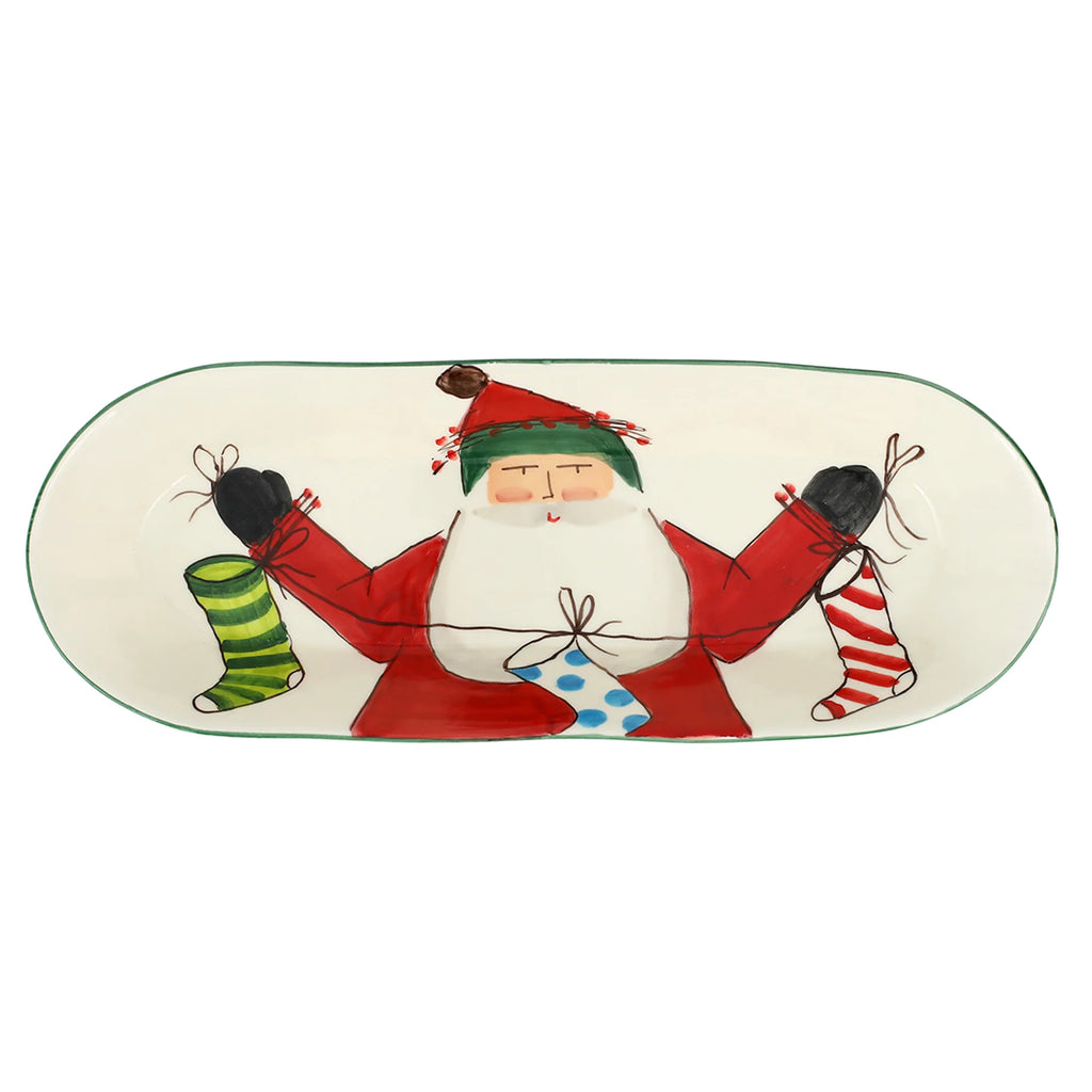 Vietri Old St Nick Bread Server with Stockings - Charles Mayer