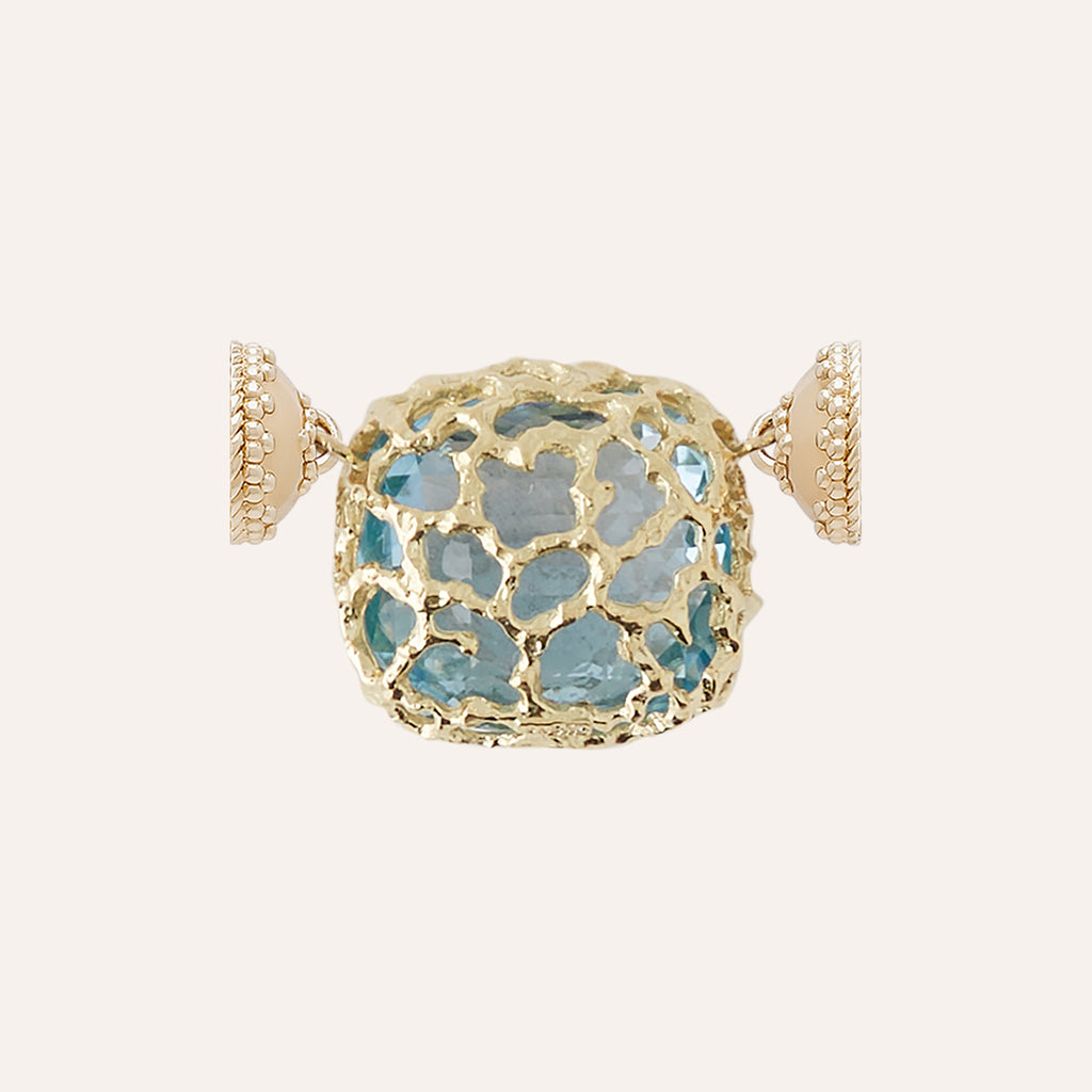 Clara Williams 18K Gold Blue Topaz Faceted Seaside Centerpiece - Charles Mayer