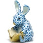 Herend Blue Storybook Bunny - Charles Mayer