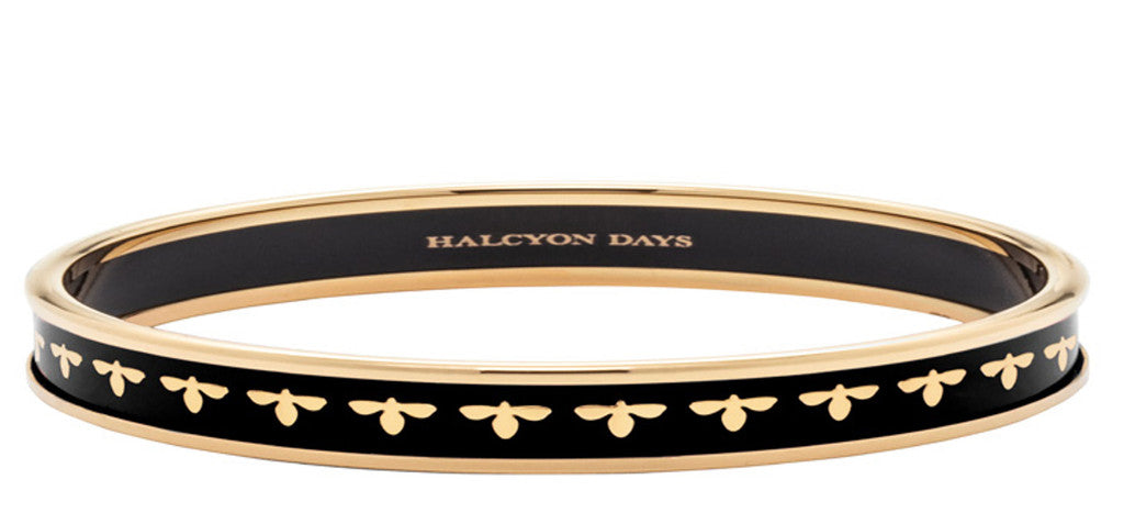 Halcyon Days Bee Black & Gold 6mm Medium Bangle - Charles Mayer