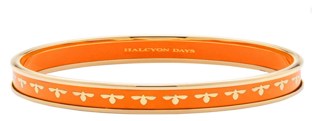 Halcyon Days Bee Orange & Gold 6mm Medium Bangle - Charles Mayer