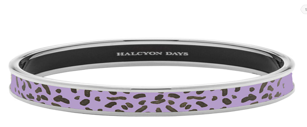 Halcyon Days Leopard Lavender & Gold 6mm Medium Bangle - Charles Mayer