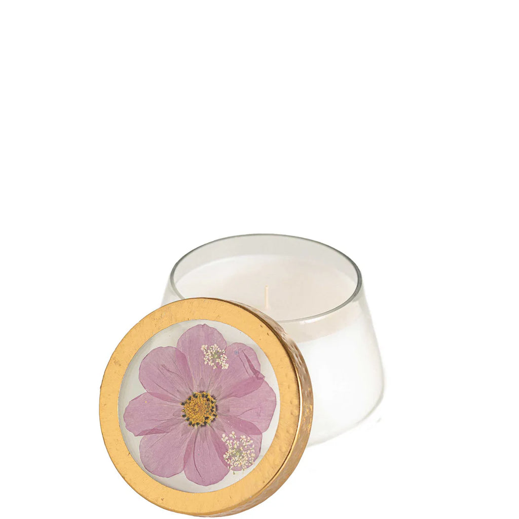 Rosy Rings Medium Pressed Flower Coastal Vanilla Candle - Charles Mayer