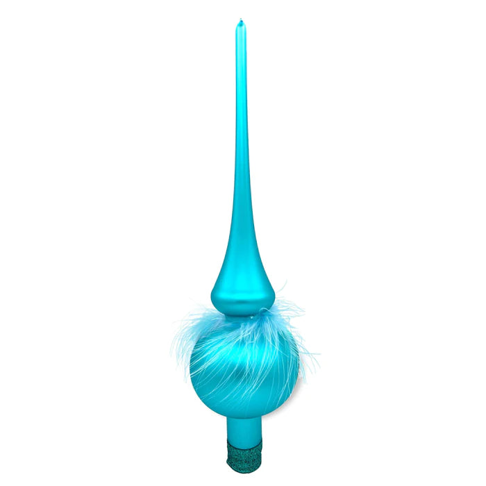 Currin & Cade Plumes Finial, Aqua - Charles Mayer