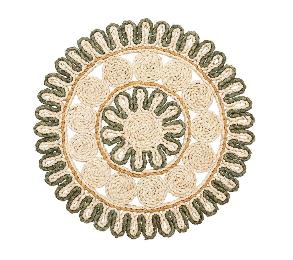 Kim Seybert Casbah Green & Natural Placemat - Charles Mayer
