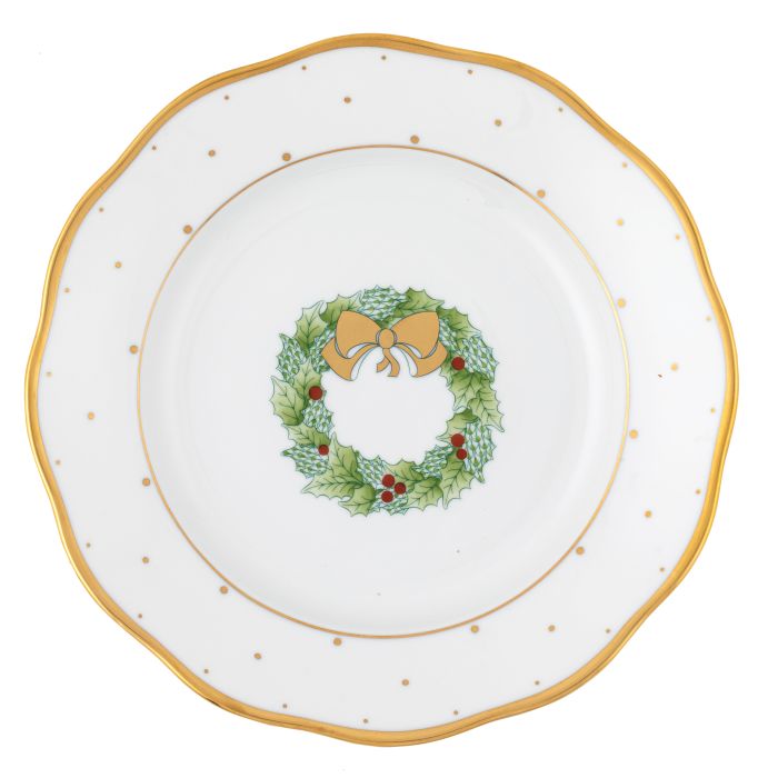 Herend Christmas Wreath Dessert Plate - Charles Mayer