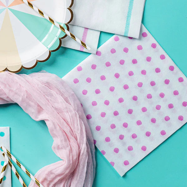 Vietri Papersoft Pink Dot Dinner Napkin - Charles Mayer